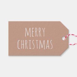 God jul | Light Terracotta Cute Minimalist Presentetikett