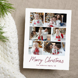 God jul Lila Script 6 - Fotokollage Helg Vykort