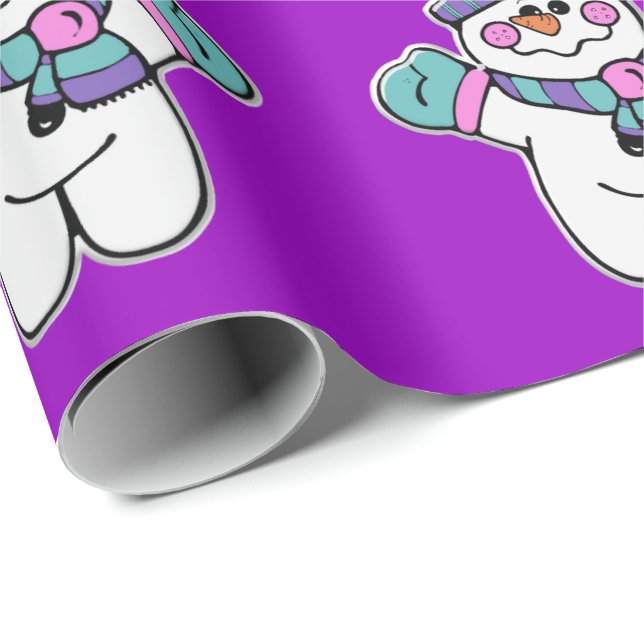 God Jul Lila Snömannen Presentpapper (Rullad Hörn)