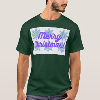 God jul Lila Tet och Snöflingor Design T Shirt