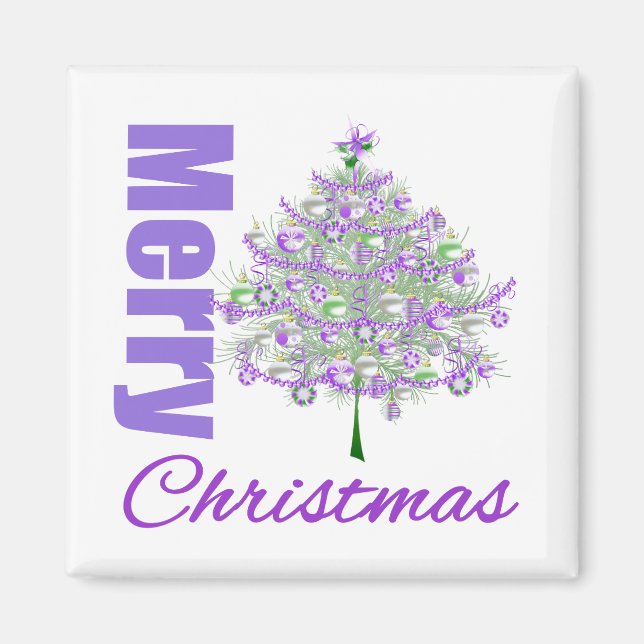 God jul Lila Theme Julgran Magnet (Framsidan)