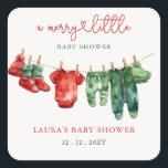 God jul, lilla babystövel Kön Neutral Fyrkantigt Klistermärke<br><div class="desc">God jul,  liten babystölder Könsneutrala babyskor Stickers</div>