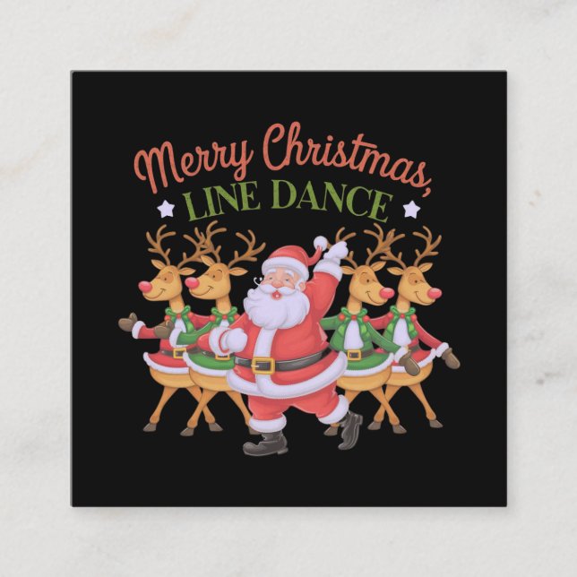 God jul Line Dance firar säsongen Fyrkantigt Visitkort (Framsida)