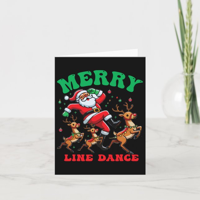 God jul Line Dance Line Dancing Santa och Kort (Framsida)
