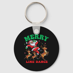 God jul Line Dance Line Dancing Santa och Nyckelring