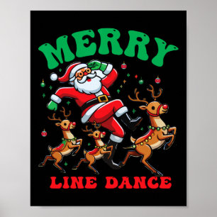 God jul Line Dance Line Dancing Santa och Poster
