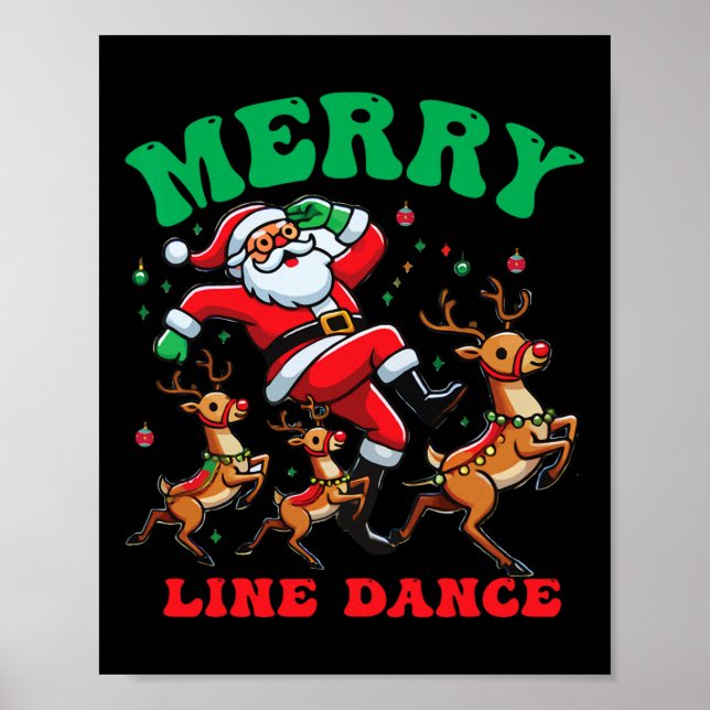 God jul Line Dance Line Dancing Santa och Poster (Framsidan)