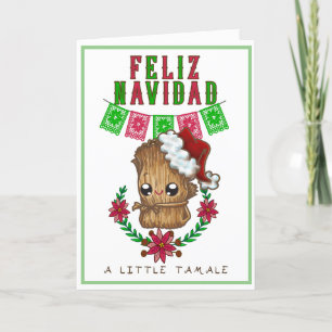 God Jul - Liten Tamale spansk/engelsk text Helgkort