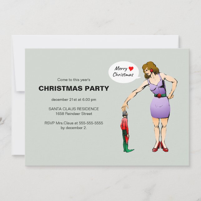 God jul Little Elf Party Inbjudningar (Framsida)