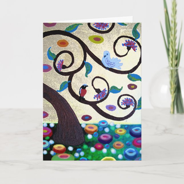 God jul Livets träd Helgkort (Framsida)