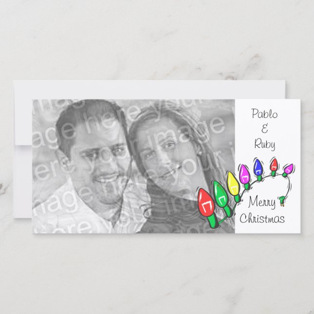 God jul Ljus Anpassade-fotokort för  Julkort (Framsida)