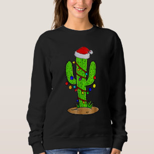 God jul Ljus Cactus Santa Julafton Costume T Shirt