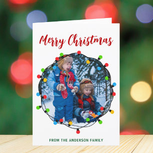 God jul Ljus Circle Photo Cute Festive Helgkort