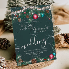 God jul, ljus gräs gren snö bröllop inbjudningar