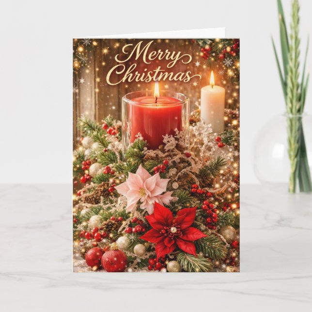 God Jul Ljus Julhälsning Kort (Framsida)
