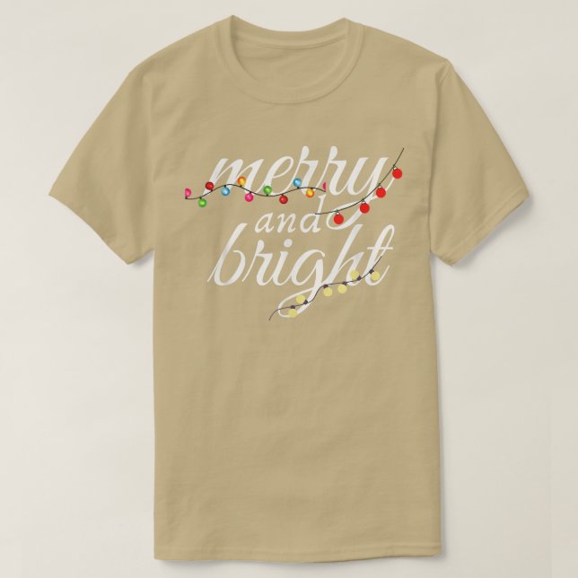 God Jul Ljus och Bright Dekorationer T Shirt (Design framsida)