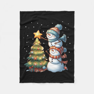 God jul Ljus Red Santa Hat Julafton Familj M Fleecefilt