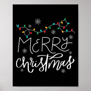 God jul Ljus Red Santa Hat Julafton Familj M Poster