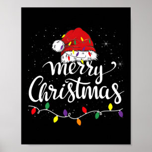 God jul Ljus Red Santa Hat Julafton Familj M Poster