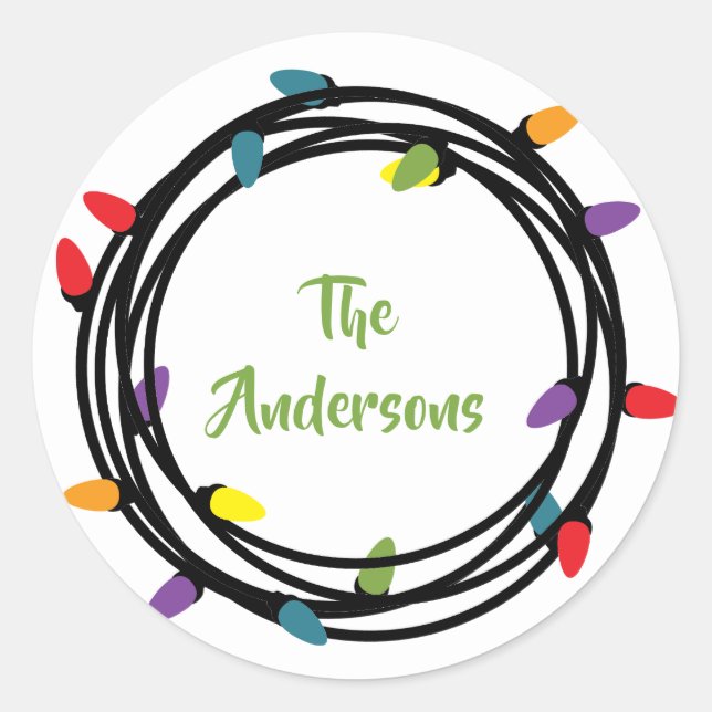 God Jul-Ljus Runt Klistermärke (Framsida)