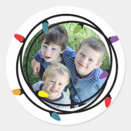 God Jul-Ljus Runt Klistermärke