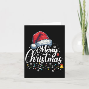 God jul Ljus Santa Hat Funny Julafton-familjen Kort