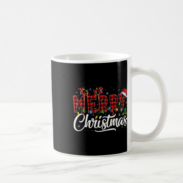 God jul Ljus Santa Hat Julafton Family Manar W Kaffemugg (Höger)