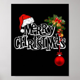 God jul Ljus Santa Hat Julafton Family Manar W Poster