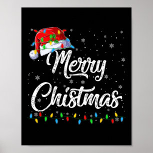 God jul Ljus Santa Hat Julafton Family Manar W Poster