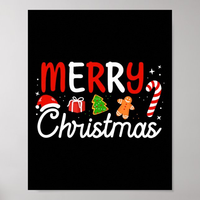 God jul Ljus Santa Hat Julafton Family Manar W Poster (Framsidan)