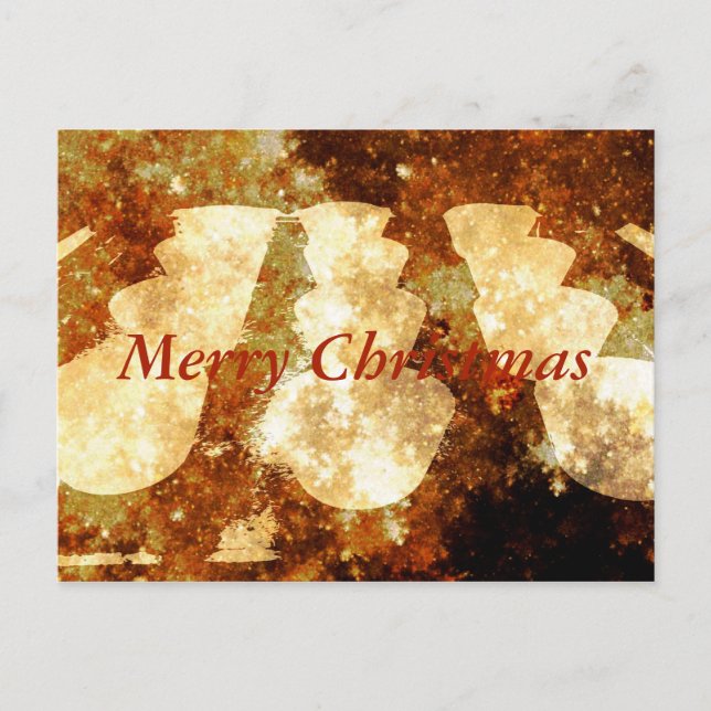 God jul Ljus Starry Night Brown Guld Helg Vykort (Framsida)