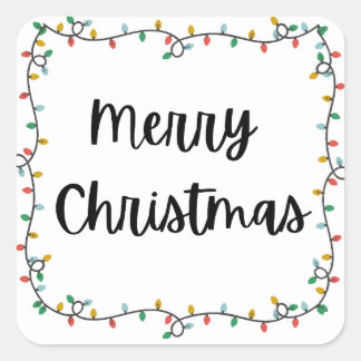 God jul ljus Sticker Fyrkantigt Klistermärke