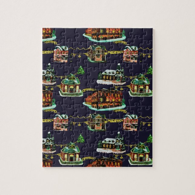 God Jul - ljus - Träd i huset Pussel (Vertikal)