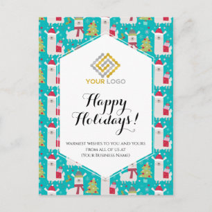God Jul Llamas Logotyp Business Vykort