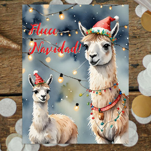 God jul Llamas - Ull Navidad! Helg Vykort