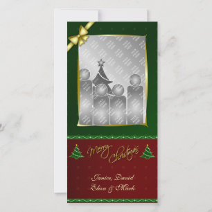 God jul Lodrät Guld Avslutar Photocard Julkort