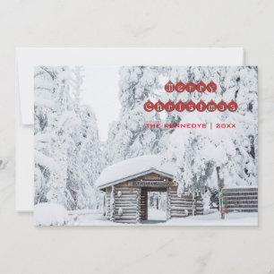 god jul - Loggkabinöppning i Finland Julkort