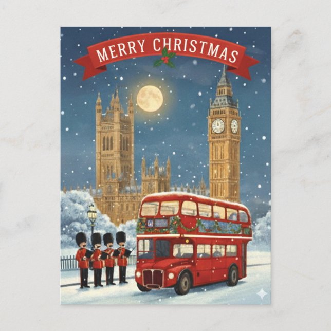 God Jul London Tema Vykort (Framsida)