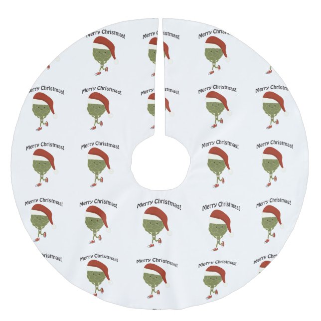 God jul! Löpande kronärtskocka Julgransmatta Borstad Polyester (Framsidan)