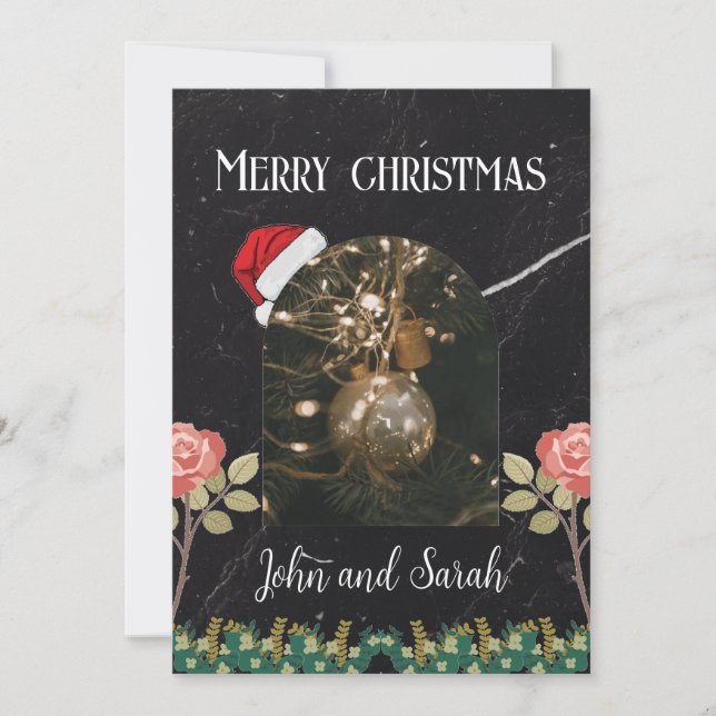 God jul löv Foliage Arch-fotochic Julkort (Framsida)