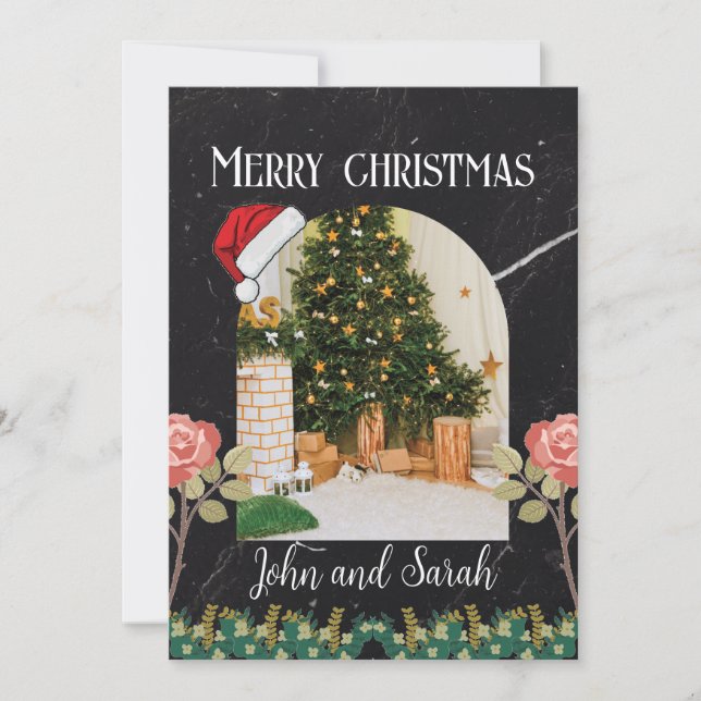 God jul löv Foliage Arch-fotot Trendig Julkort (Framsida)
