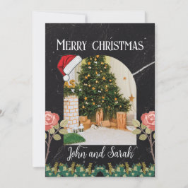 God jul löv Foliage Arch-fotot Trendig Julkort