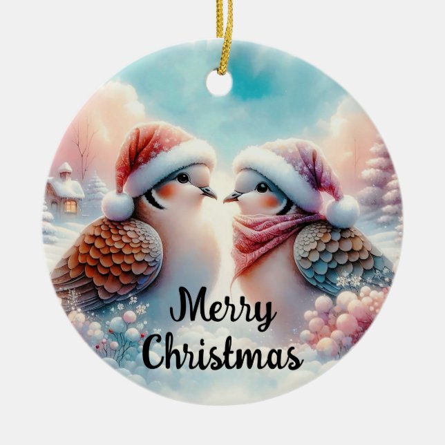 God jul Love birds Julgransprydnad Keramik (Framsidan)