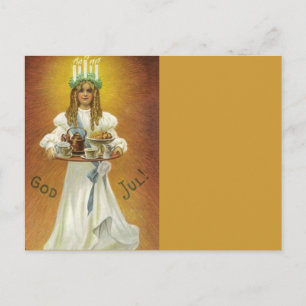 God Jul! Lucia Barn med godsaker Vykort