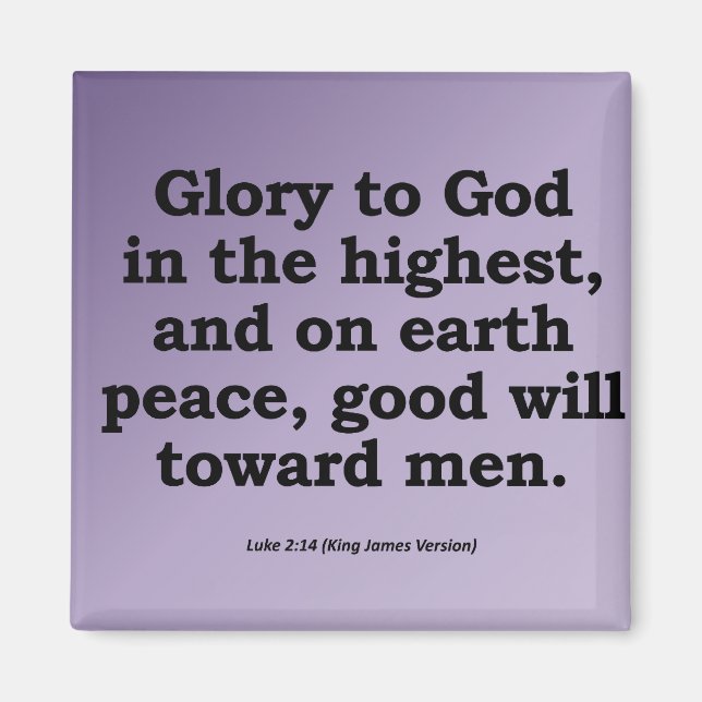 God jul Luke 2:14 Magnet (Framsidan)