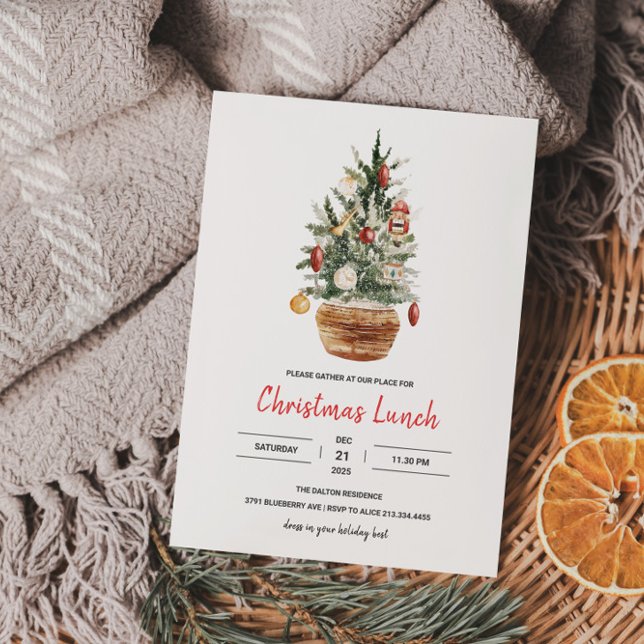 God Jul Lunch Party Inbjudningar (Skapare uppladdad)