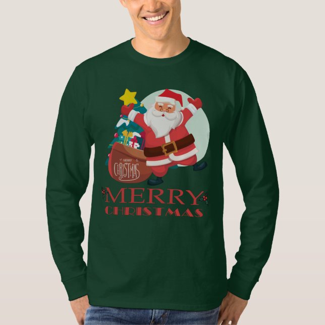 god jul lustig Santa  T Shirt (Framsida)