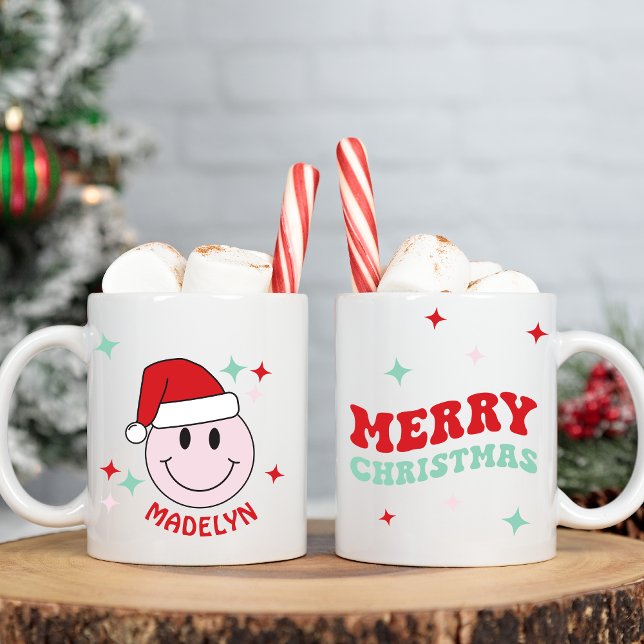 God jul Lycklig Ansikte Personlig Två-Tonad Mugg (Skapare uppladdad)