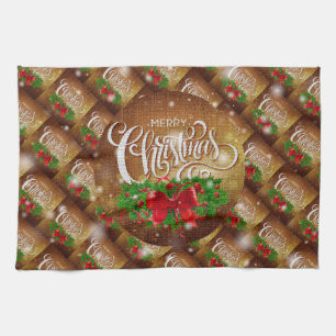 God jul Lycklig bästa gåva Kökshandduk