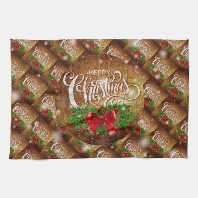 God jul Lycklig bästa gåva Kökshandduk (Horisontell)